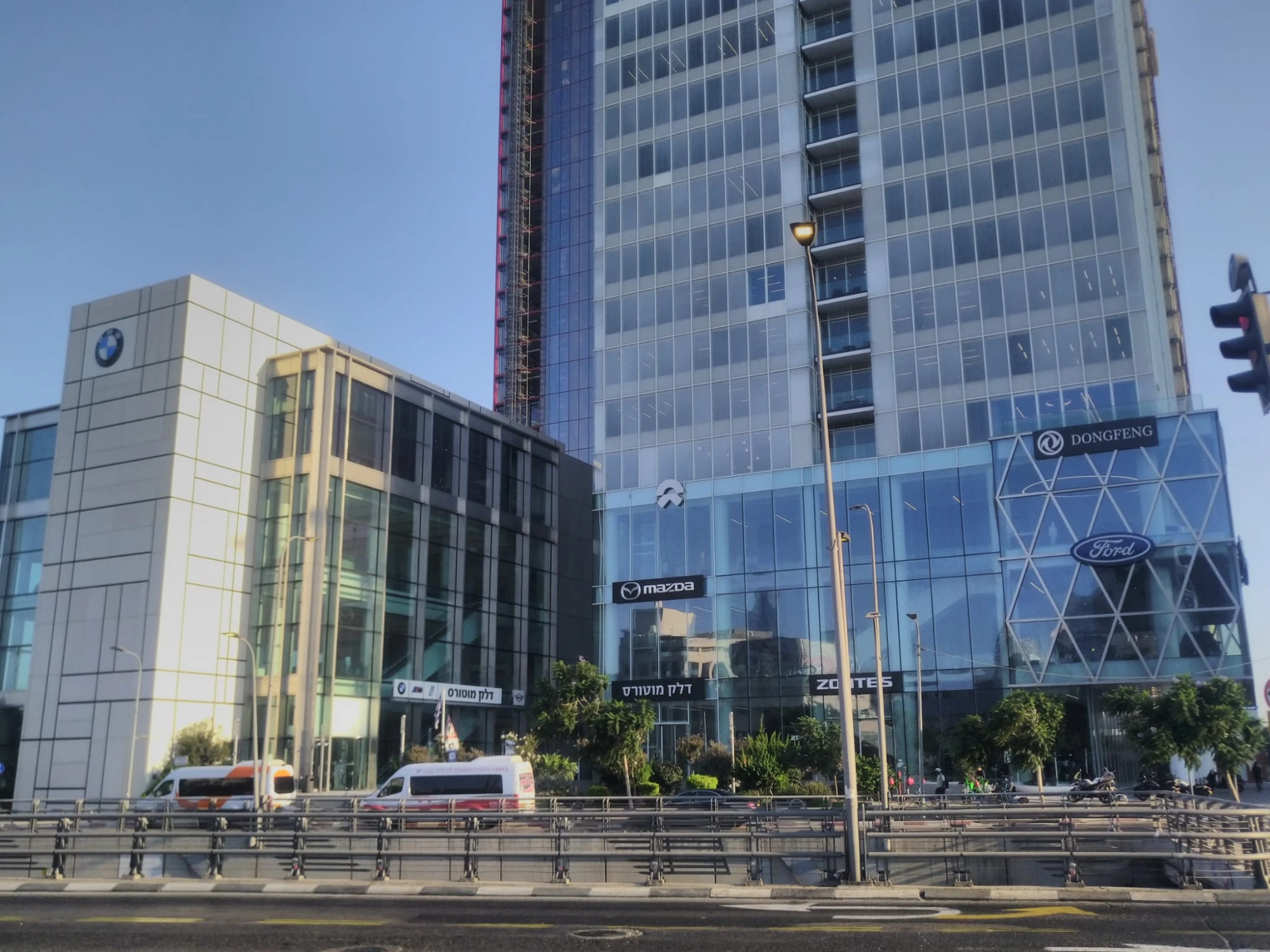 Car dealership showroom building exterior